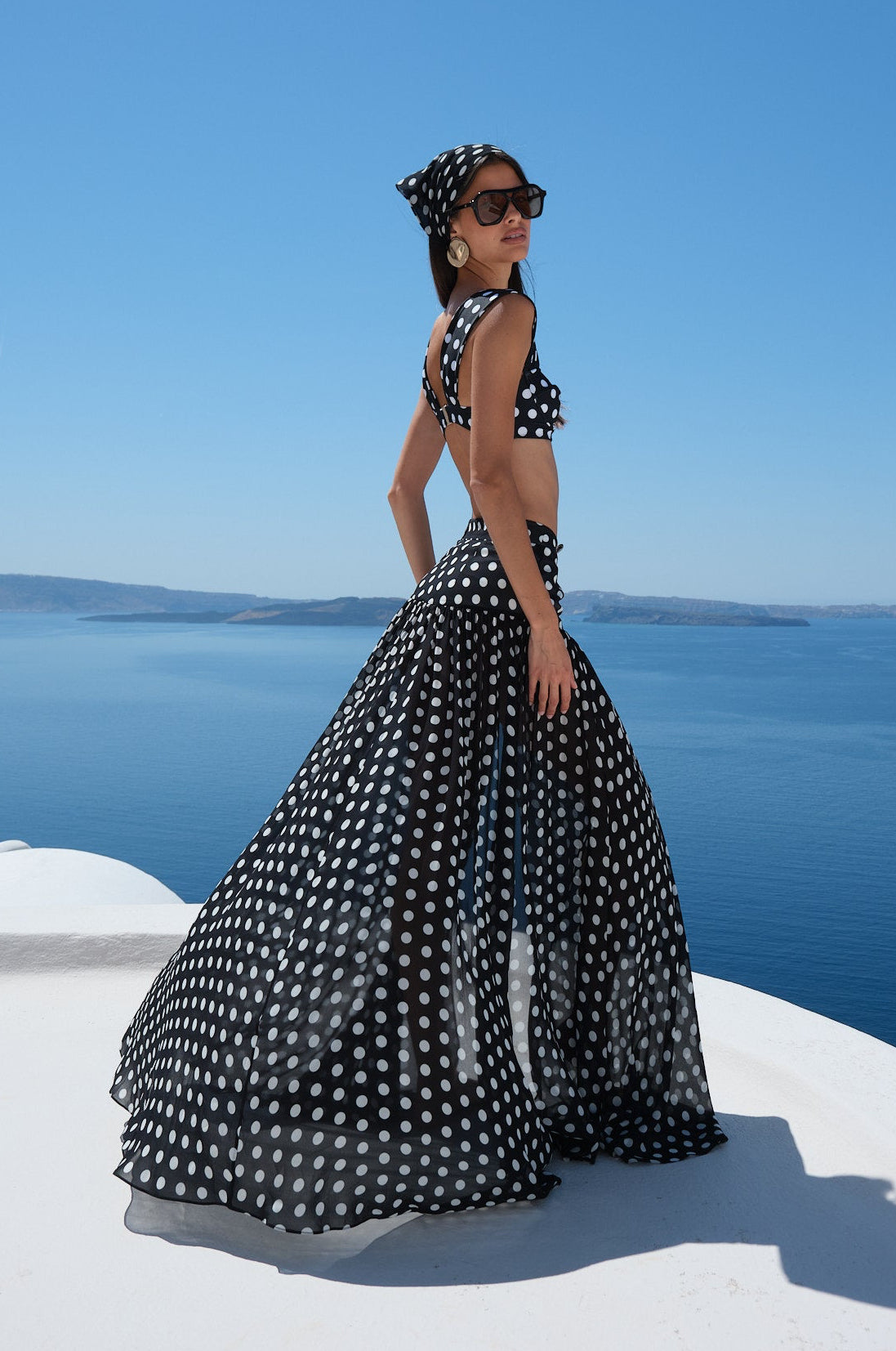 JAIMEE SKIRT - B&W POLKA DOT
