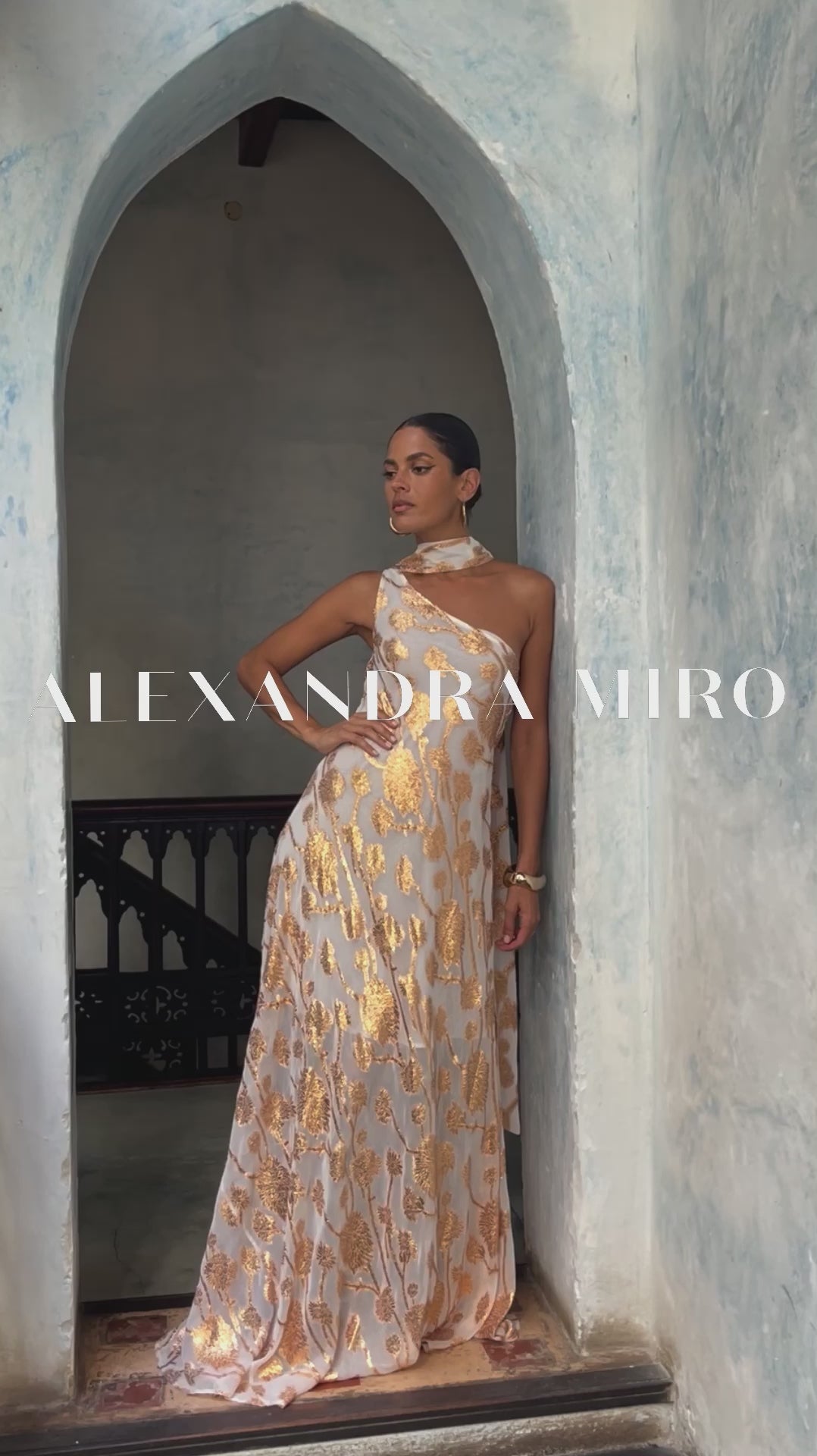 Odetta Dress - Bronze Palm Embroidery (FINAL SALE) – Alexandra Miro